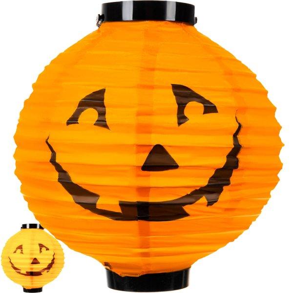 Halloweeni világító tök alakú lampion akasztóval - 23 x 20 x 20 cm,
narancssárga (BB-20162)