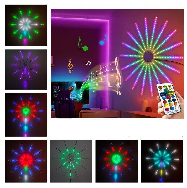 Tűzijáték RGB LED szalag távirányítóval és telefonos vezérléssel -
tűzijáték mintában rögzíthető szalag, követi a zene ritmusát (BBV)