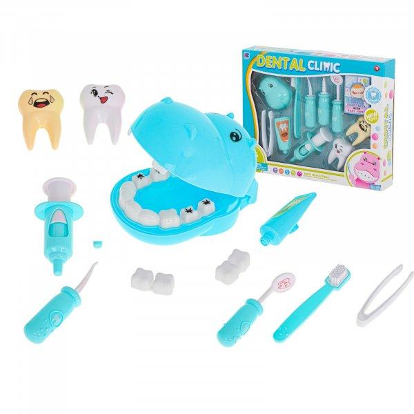Komplett fogászati készlet kis fogorvosoknak - vízilóval és fogacskákkal
(BBI-6686-1)