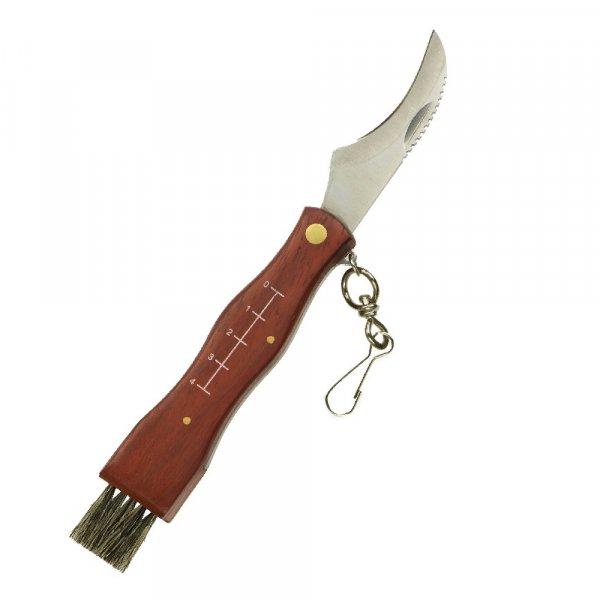 Gombász kés fekete tokban - gombaszedő bicska ecsettel és karabinerrel
(BBI-7581-1)