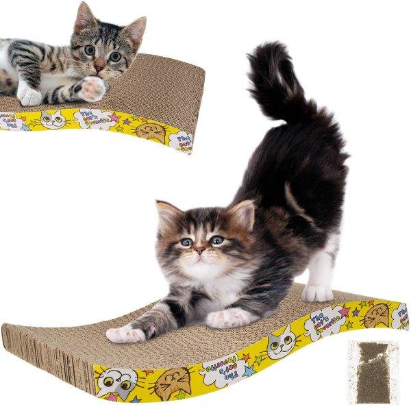 2in1 macskaágy és kaparó kartonból, ajándék macskamentával (BB-5671)