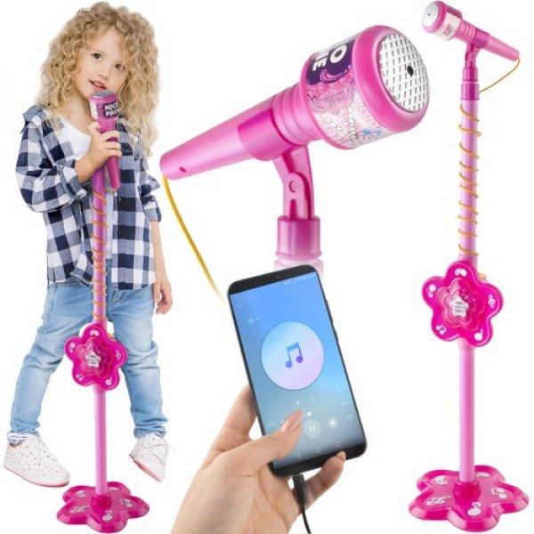 Karaoke mikrofon állvánnyal - rózsaszín (BB-8235KF)