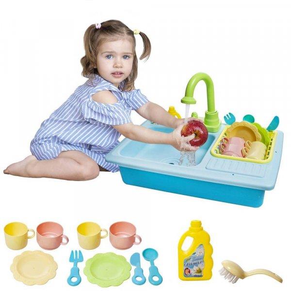 Élethű mosogatókészlet gyerekeknek rengeteg kiegészítővel (BB-10767) (KF)
