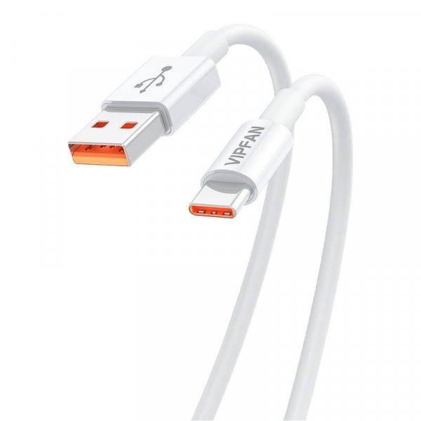 USB-USB-C kábel Vipfan X17, 6A, 1,2m (fehér)