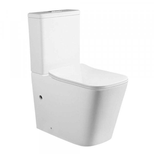 Elsa White perem nélküli mély öblítésű szögletes monoblokkos WC
alsó/hátsó kifolyású slim tetővel + tartály