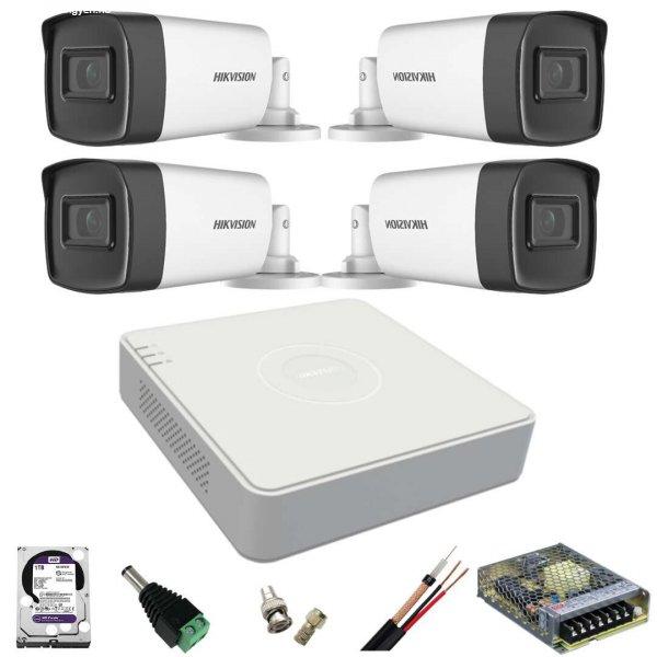 Hikvision CCTV készlet 4 x 2 megapixeles kamerákkal, 40M infravörös, 4
csatornás DVR-rel és™tartozékokkal