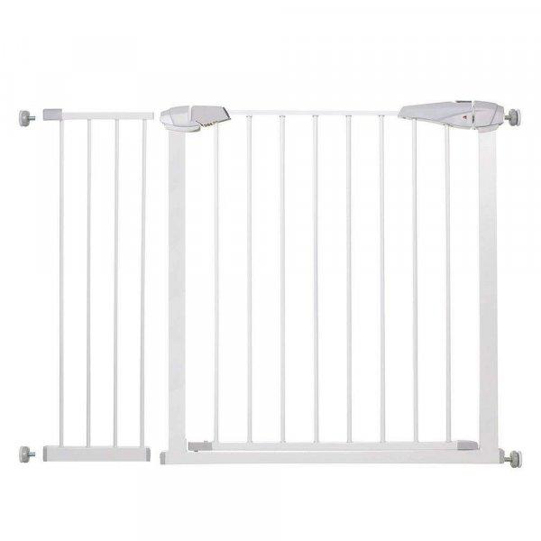 Biztonsági kapu lépcsőhöz, állítható 104-113 cm, acél, fehér