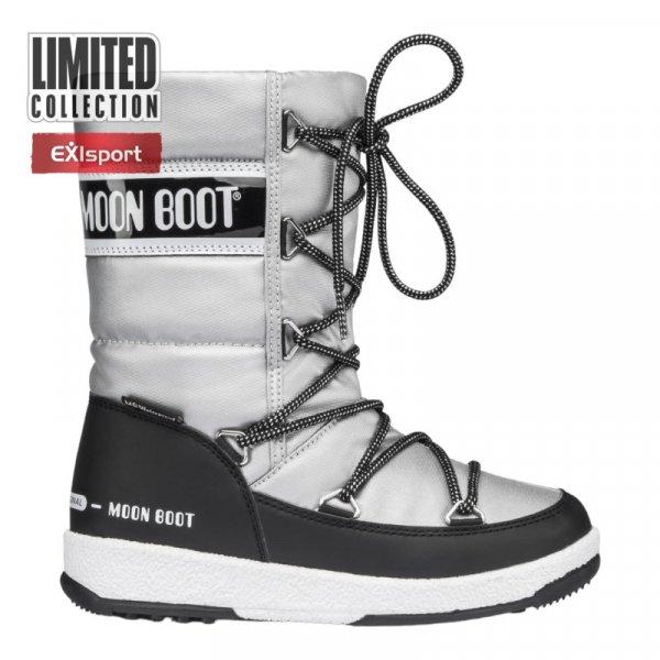 MOON BOOT-Girl Quilted WP silver/black Ezüst 30
