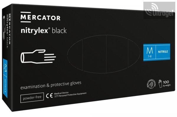 Mercator nitrylex® black- PÚDERMENTES NITRIL vizsgálókesztyű, fekete