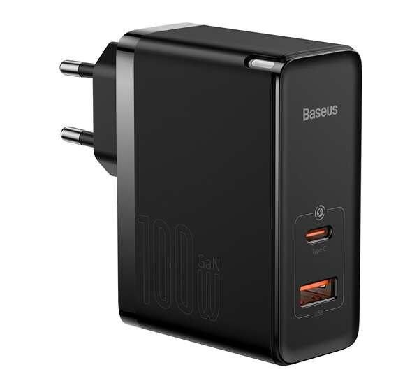 BASEUS GaN5 PRO hálózati elosztó USB / Type-C aljzat (5V / 3A, 100W, PD
gyorstöltés támogatás, QC 4.0) FEKETE