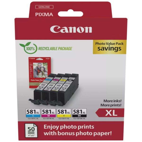 Canon CLI-581XL Tintapatron Multipack + 10x15cm Fotó papír (50db)