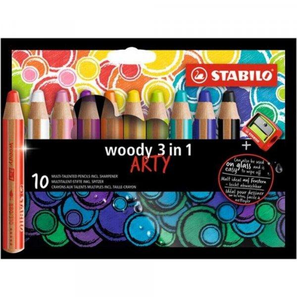 Színes ceruza 10 Stabilo Woody Arty 3in1 vastag kerek 10színű Írószerek
STABILO 880/10-1-20