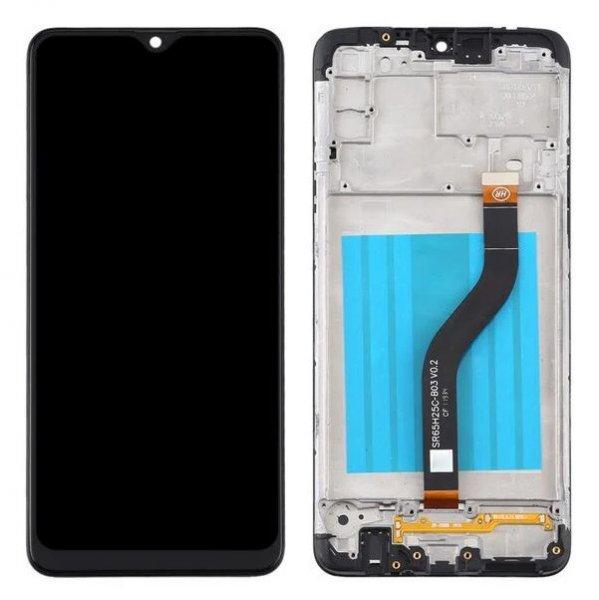 Samsung SM-A215 Galaxy A21 fekete LCD kijelző érintővel és kerettel
