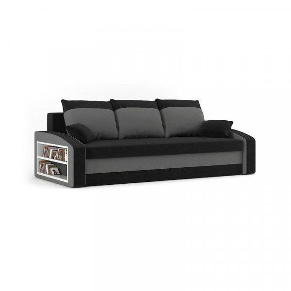 Monviso kanapéágy polccal, PRO szövet, bonell rugóval, bal oldali polc,
fekete / szürke
