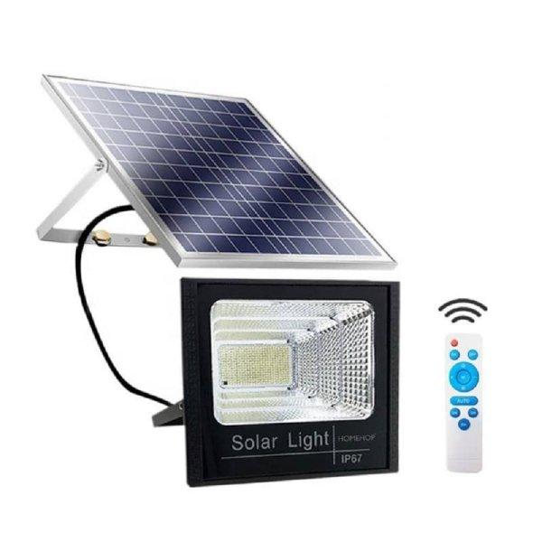 Garázsba, eresz alá, teraszra is felszerelhető napelemes
lámpa - 100W kültéri LED reflektor különálló
szolár panellel és állítható
dőlésszöggel (BBV)