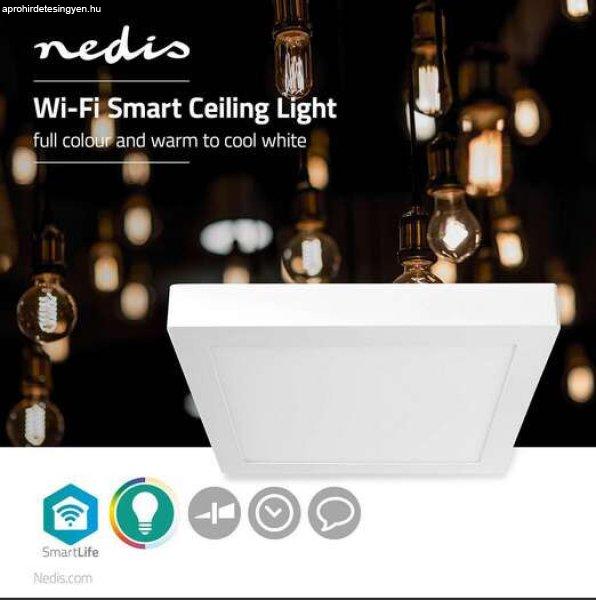 Nedis Smartlife Intelligens  Wi-Fi-s mennyezeti lámpatest,
keskeny,négyszögletes, minimalista, hideg fehér/meleg fehér/RGB színek -
WIFILAC30WT , IOS/Android