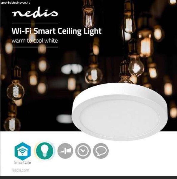 Nedis Smartlife Intelligens Wi-Fi-s mennyezeti lámpatest, keskeny, kerek,
minimalista, hideg fehér/meleg fehér - WIFILAW20WT , IOS/Android