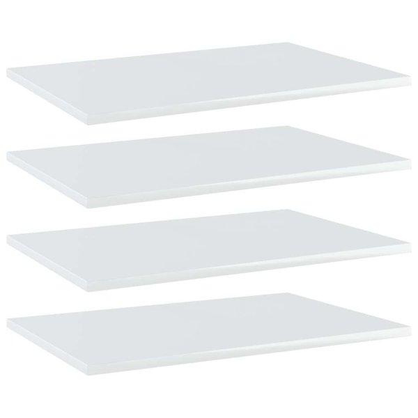 vidaXL 4 db magasfényű fehér forgácslap könyvespolc 60 x 40 x 1,5 cm