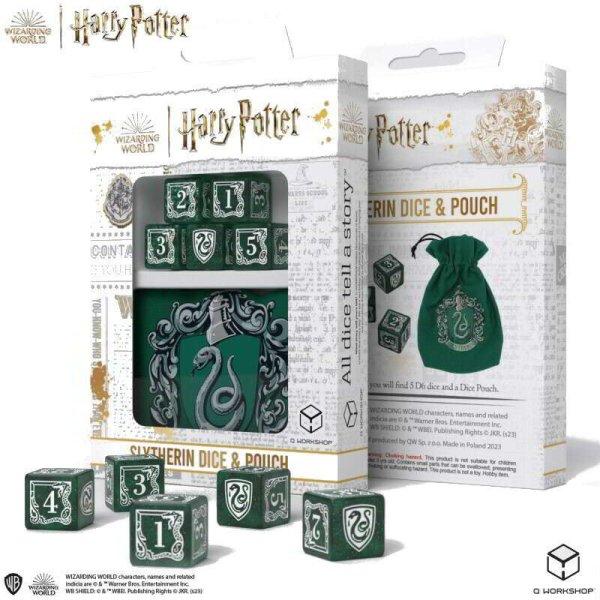 Harry Potter: Mardekár Dobókocka szett zsákkal - Zöld (5db/csomag)