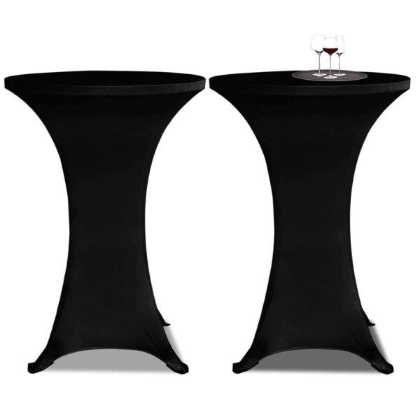4 db fekete sztreccs asztalterítő bárasztalhoz ø80 cm