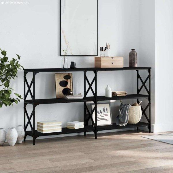 vidaXL fekete szerelt fa tálalóasztal 156 x 28 x 80,5 cm
