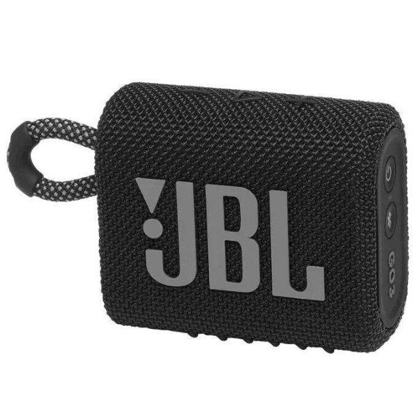 JBL Go 3 hordozható bluetooth hangszóró - FEKETE - BT v.5.1, TWS, 4W zenei
teljesítmény, 2,7Wh Li-Ion Polymer akku, akár 5 óra üzemidő, IP67
vízállóság - GYÁRI
