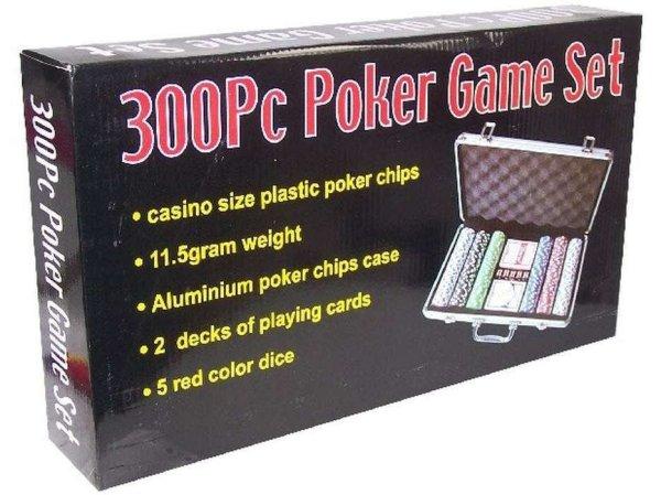 Alu bõröndös póker készlet 300 darab zsetonnal