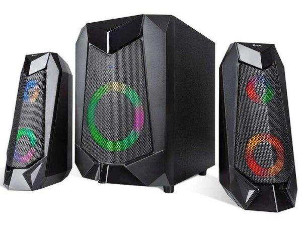 Tracer Hi-Cube RGB Flow, 20W, 2.1, RGB háttérvilágítás, Bluetooth, 3,5 mm
jack, Asztali hangszóró