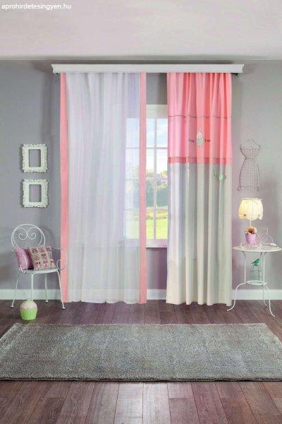 Baby Girl Curtain (150 x 260) Függöny Világos rózsaszín fehér