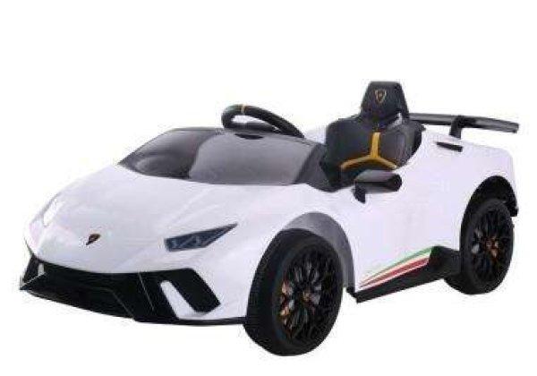 Elektromos autó gyerekeknek, Lamborghini Huracan White, távirányítóval, 2
motorral, maximális súly 30 kg, 6571