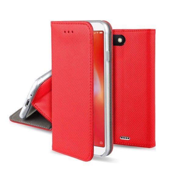 Smart magnet Oppo A78 5G / A58 5G oldalra nyíló mágneses könyv tok szilikon
belsővel piros