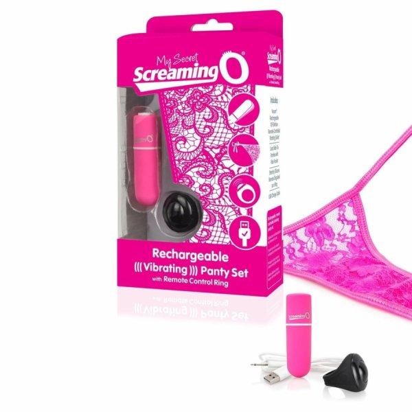 MySecret Screaming Panty - akkus, rádiós vibrációs tanga (pink) S-L