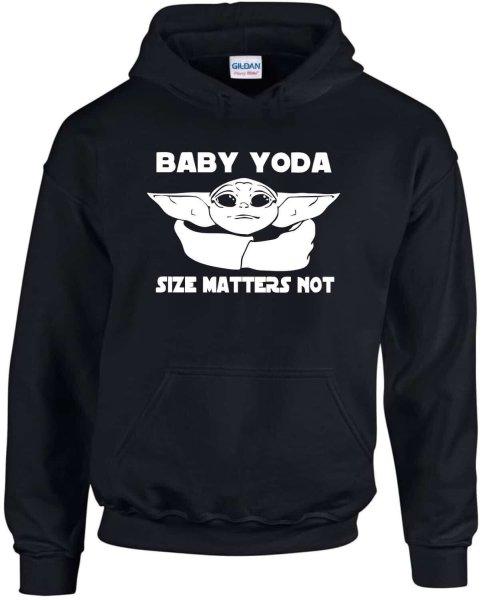 Baby yoda size matters not pulóver - egyedi mintás, 4 színben, 5 méretben