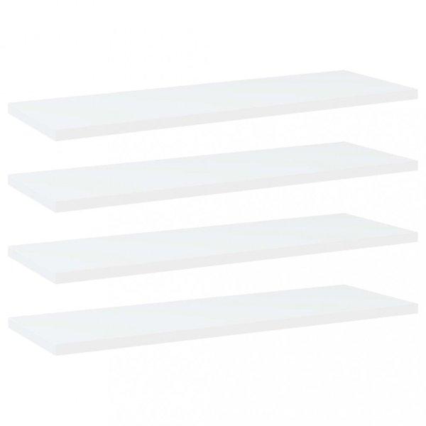 4 db fehér forgácslap könyvespolc 60 x 20 x 1,5 cm