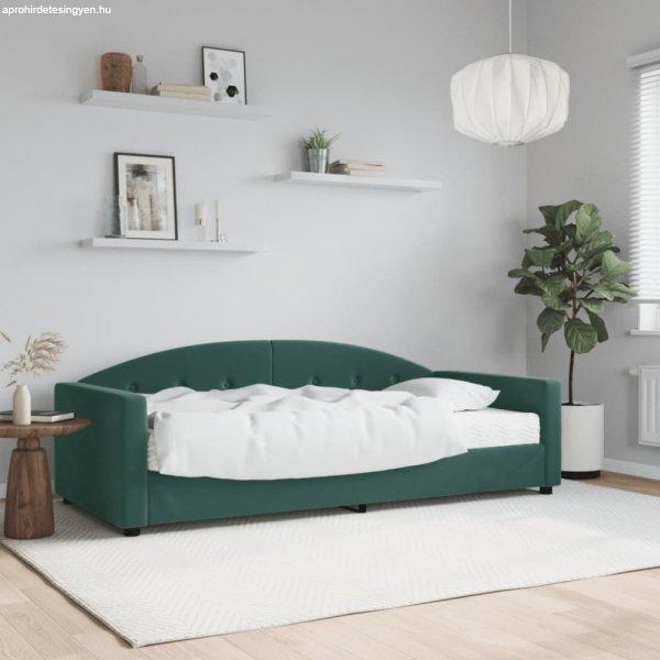 Zöld bársony heverő matraccal 90 x 200 cm