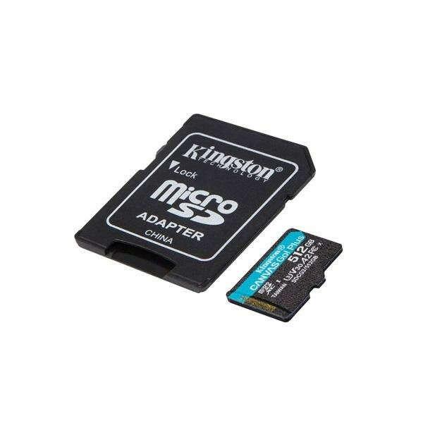 Kingston 512GB microSDXC Canvas Go! Plus Class 10 170R A2 U3 V30 Card +
adapterrel