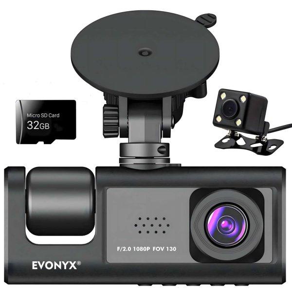 Háromszoros fedélzeti kamera Full HD 1080P EVONYX, 3 lencse, 170° felvételi
szög, IPS kijelző 2