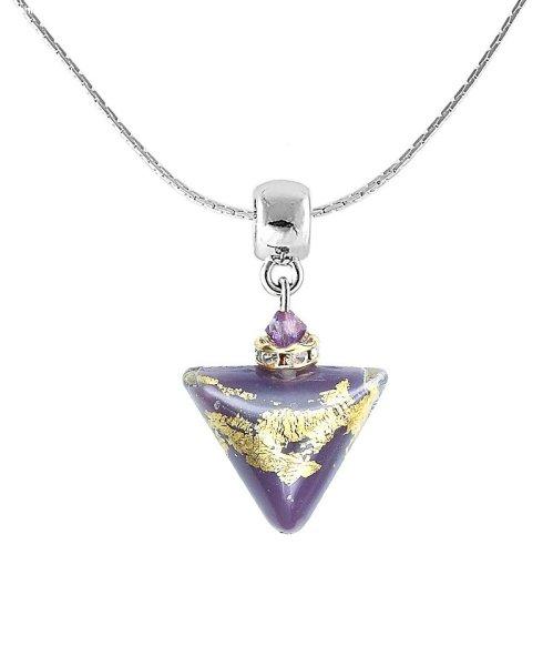 Lampglas Bájos nyaklánc Purple Triangle 24 karátos arannyal
ellátott Lampglas NTA10 gyönggyel