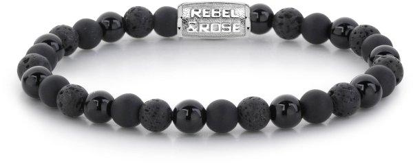 Rebel&Rose Gyöngy karkötő fekete Rocks RR-60033-S 16,5 cm - S