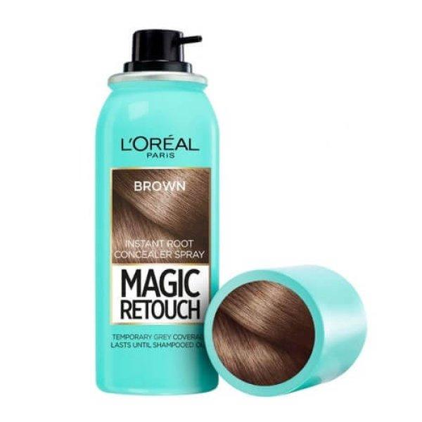 L´Oréal Paris Hajlenövést és ősz hajszálakat
fedő korrektor Magic Retouch (Instant Root Concealer Spray) 75 ml 10 Brown
