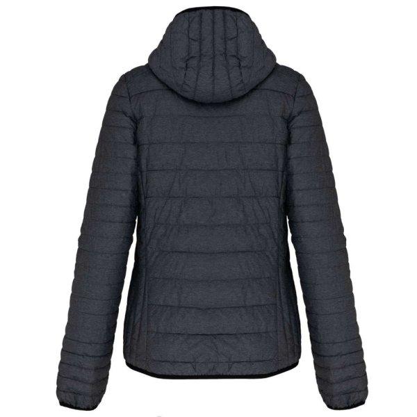 Női kapucnis bélelt meleg és ultrakönnyű kabát , Kariban KA6111, Marl Dark
Grey-XL