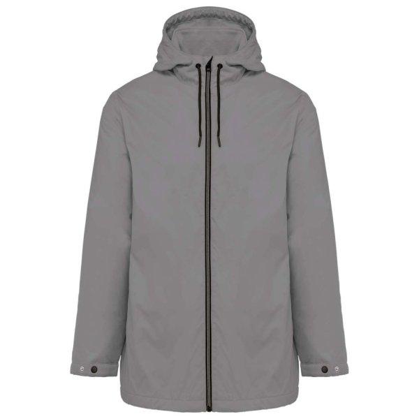 Uniszex kapucnis kabát, mikropolár béléssel, Kariban KA6153, Silver-XL