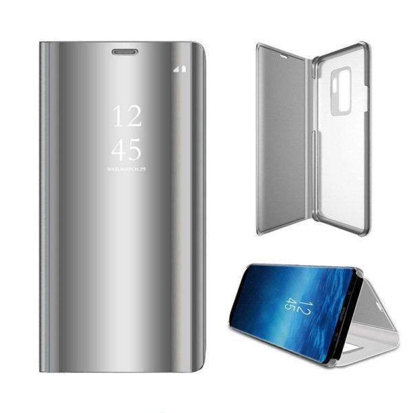 Smart Clear View Samsung G770 Galaxy S10 Lite / A91 ezüst okos könyvtok