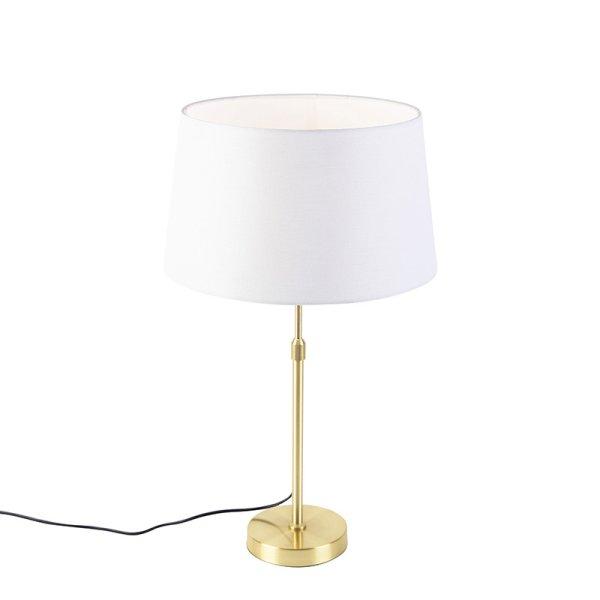 Asztali lámpa arany / sárgaréz fehérnemű árnyalatú fehér 35 cm - Parte