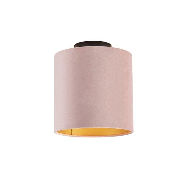 Mennyezeti lámpa velúr árnyalattal régi rózsaszín, arany 20 cm -
kombinált fekete