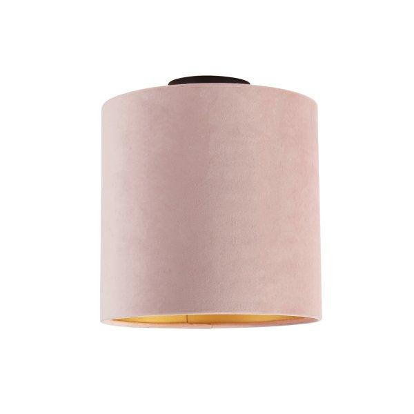 Mennyezeti lámpa velúr árnyalattal régi rózsaszín, arany 25 cm -
kombinált fekete