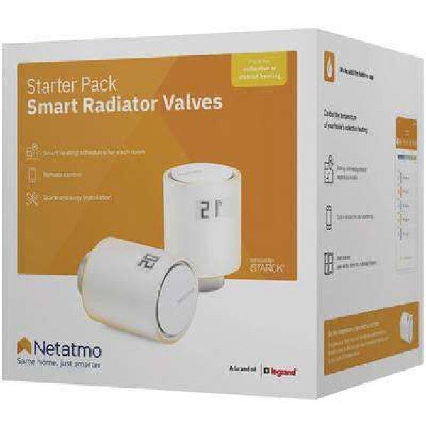 Vezeték nélküli radiátor termosztát, fűtésvezérlő készlet Android és
Apple iOS készülékekhez 5 - 30 °C Netatmo NVP01-DE