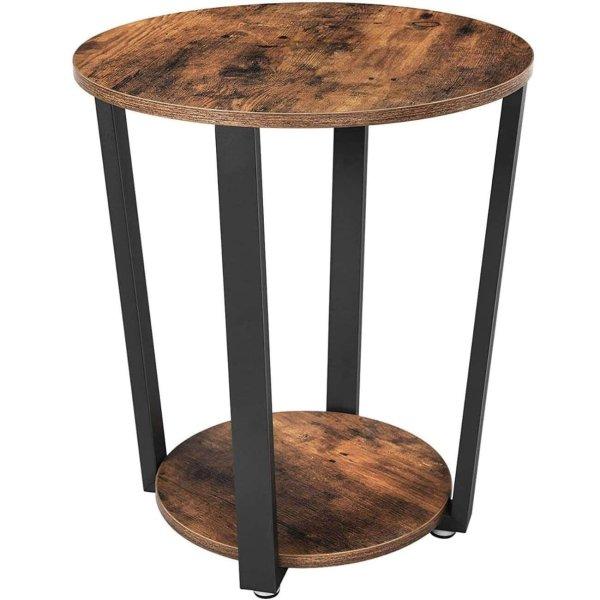 VASAGLE Kerek dohányzóasztal acélkerettel, ipari stílusú, 50x57cm,
rusztikus barna és fekete