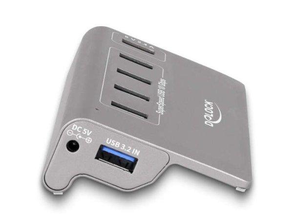 Delock USB 10 Gbps Hub 4 A-típusú USB porttal + 1 gyorstöltő porttal
beleértve a tápellátást