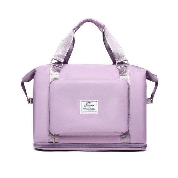 Összehajtható, bővíthető hátizsák, vízálló hátizsák világos lila